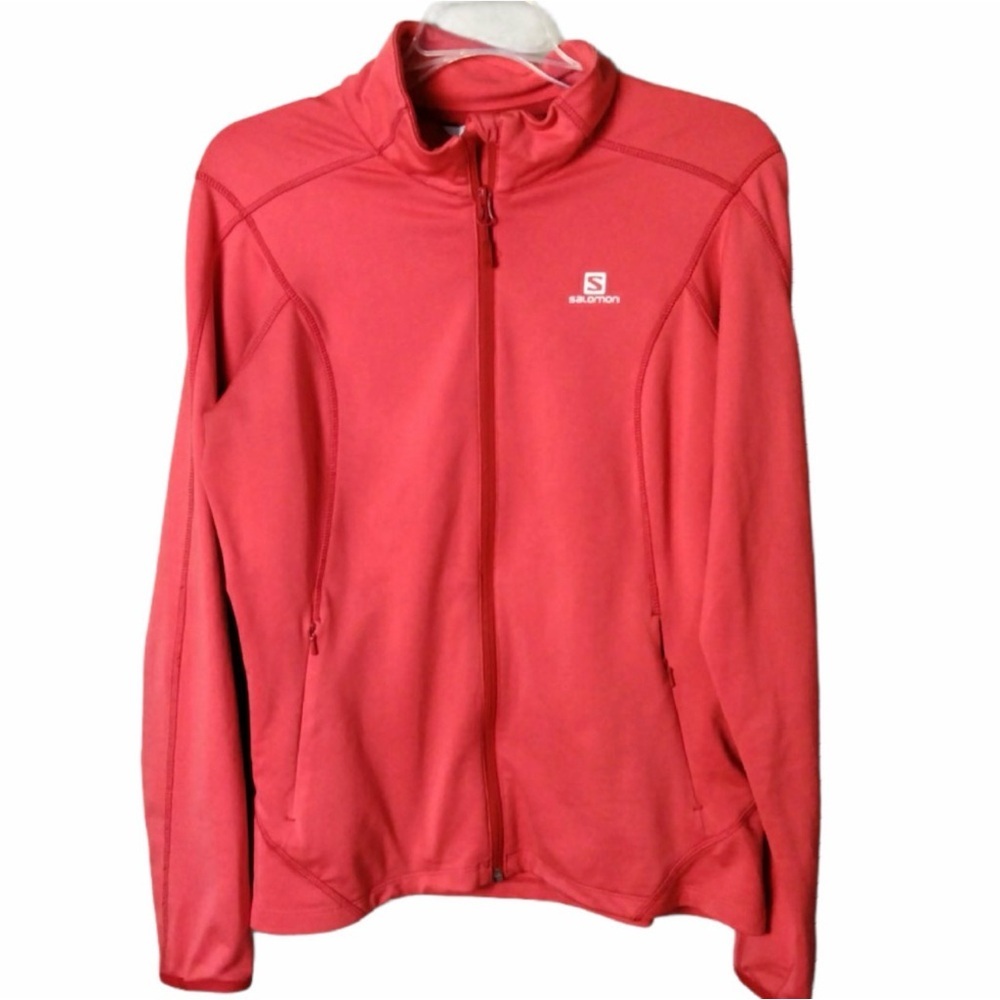 Salomon Full Zip Up Jacket Pink Salmon Actitherm Large